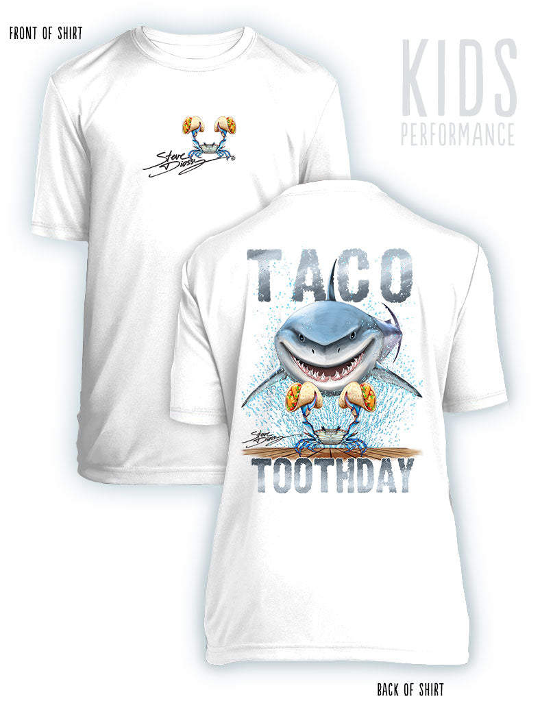 Taco Toothday- KIDS Short Sleeve Performance - 100% Polyester